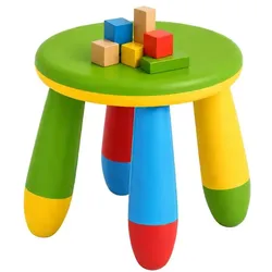 Relaxdays Pflegeleichter Kinderhocker Blau,Gelb,Grün