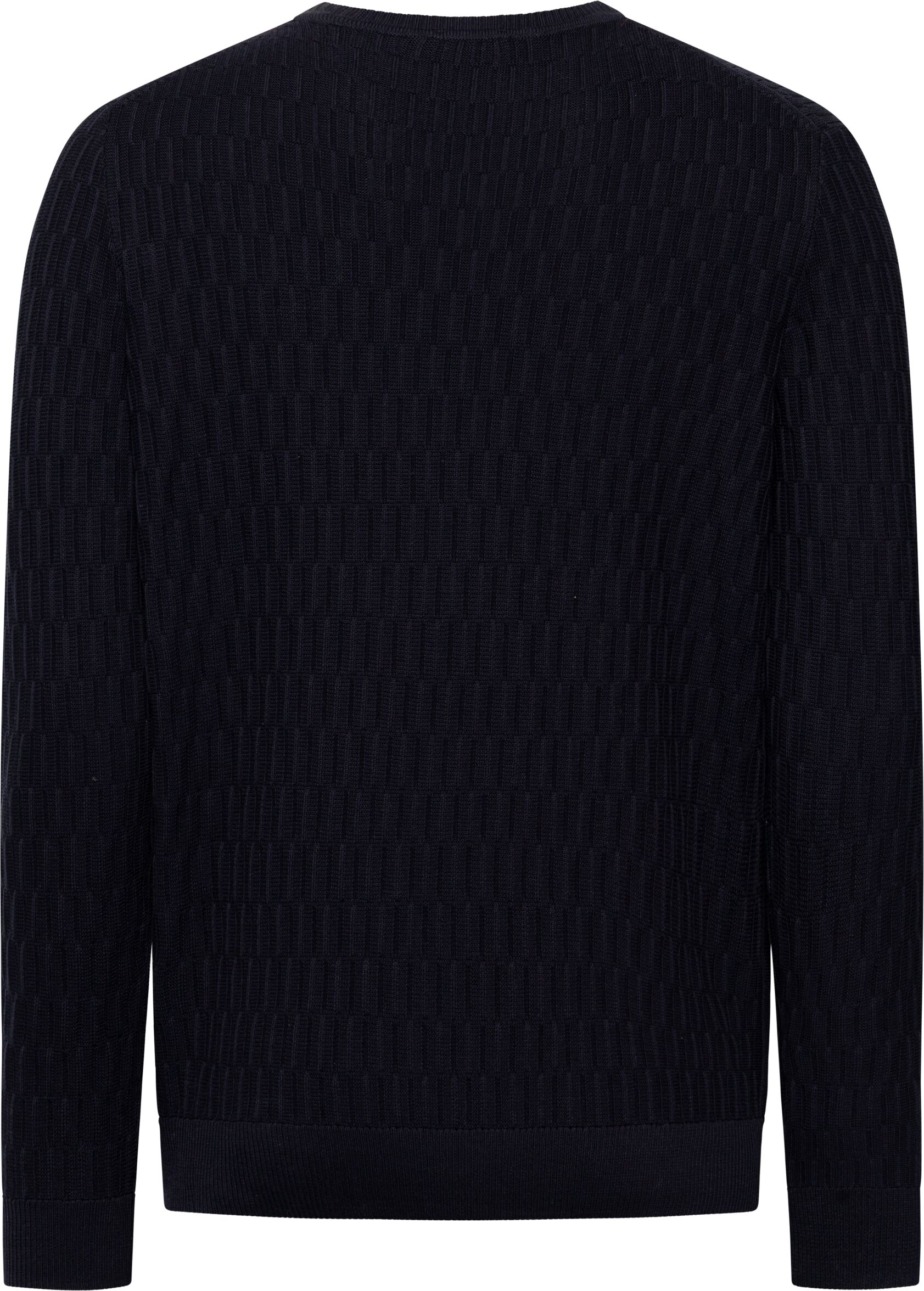 Joop! Rundhalspullover JOOP "Dapher", Herren, Gr. XXL, dunkelblau, Strick, Obermaterial: 100% Baumwolle, unifarben, regular fit normal, Rundhals, Rippbündchen, Pullover Rundhalspullover, im strukturierten Design dunkelblau XXL