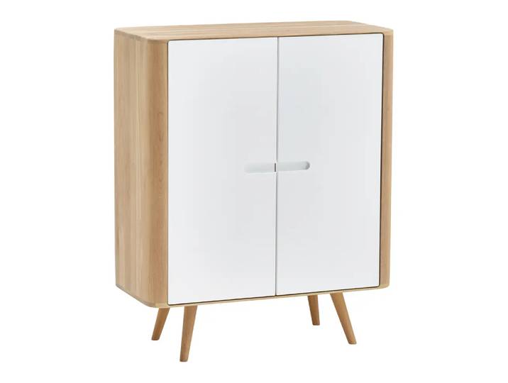 Highboard Skarsund, Byyu, weiss, Holz