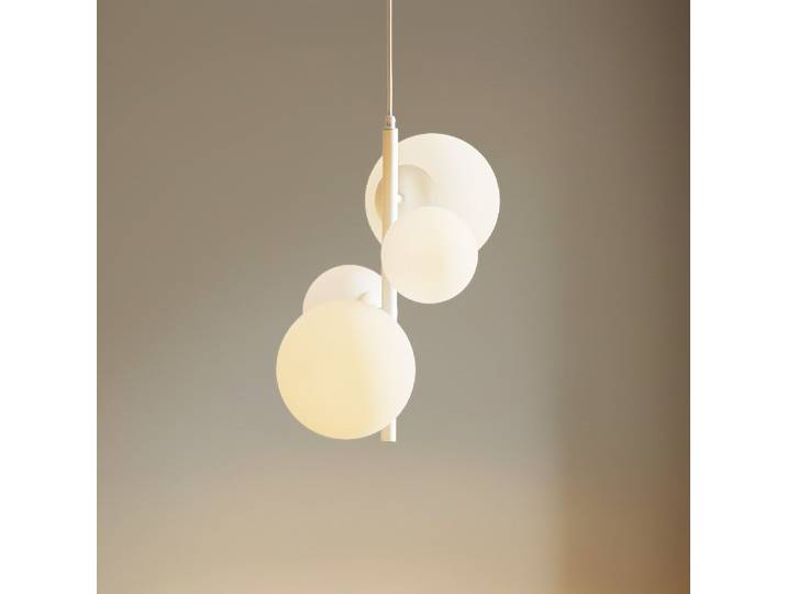 Suspension Dione, blanche, à 4 lampes - ALDEX - Salon / séjour - Moderne - Verre - Multi-ampoules