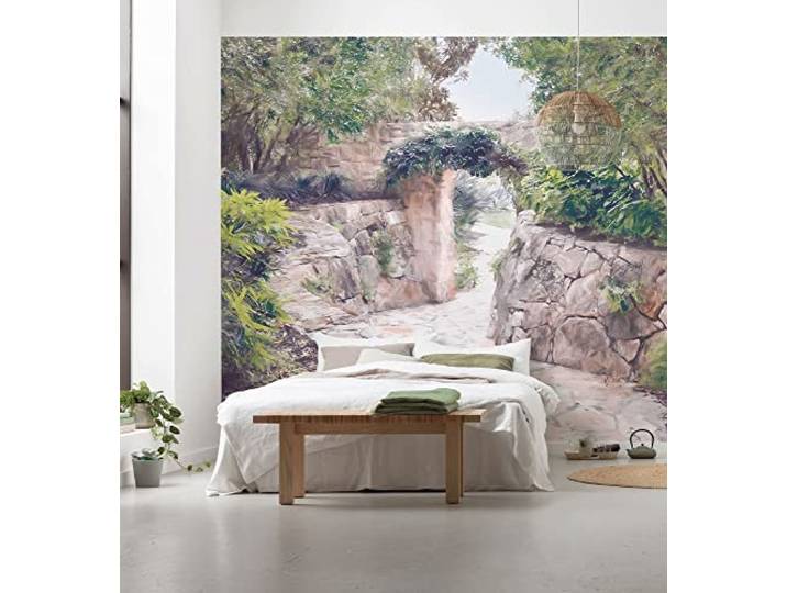 Komar Vlies Fototapete - Passage - Größe: 350 x 250 cm (Breite x Höhe) - Garten, grüne Oase, Tapete, Design, Wohnzimmer, Wanddekoration, Schlafzimmer, Blumen, Natur - LJX7-051