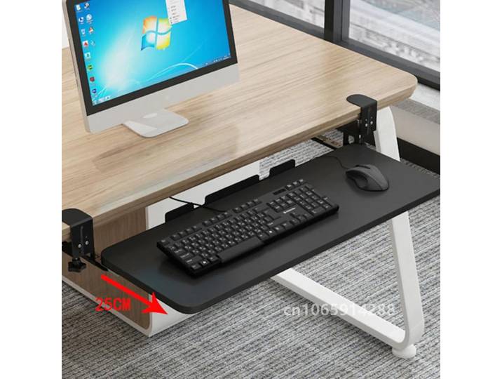 Rail coulissant à pince robuste pour clavier, support de table, support de rangement MELMouse T1, sans poinçon