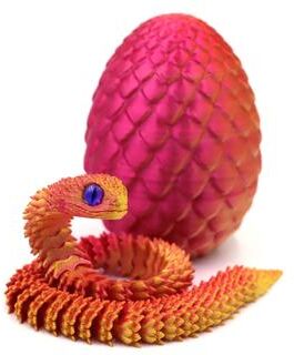 Uplift Picks Articulated 3D Printed Snake Egg Toy For Flexible Desk Display Fun 03