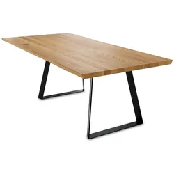 BAUMKANTENTISCH Daisie 2 160x77x90 Massivholztisch Wildeiche geölt