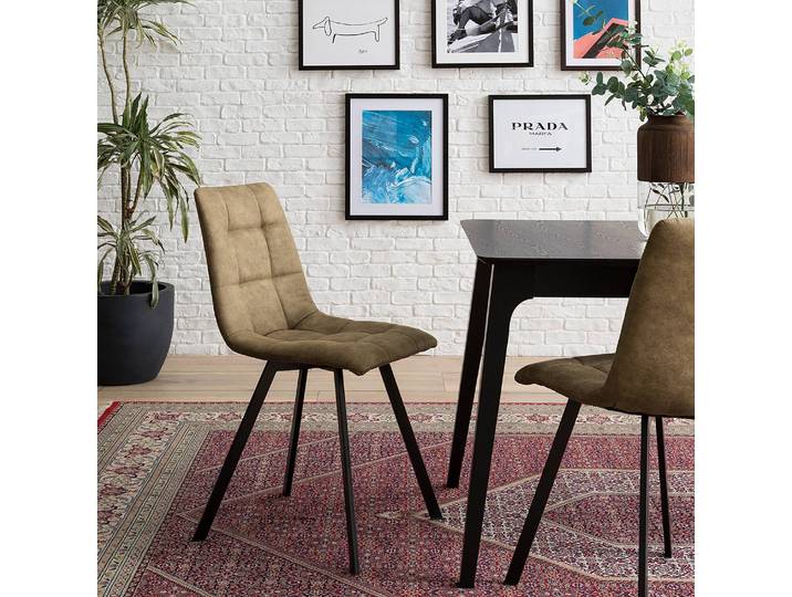 Polsterstuhl Donnell 44 x 86 x 57cm Braun/Hellbraun 2er Set
