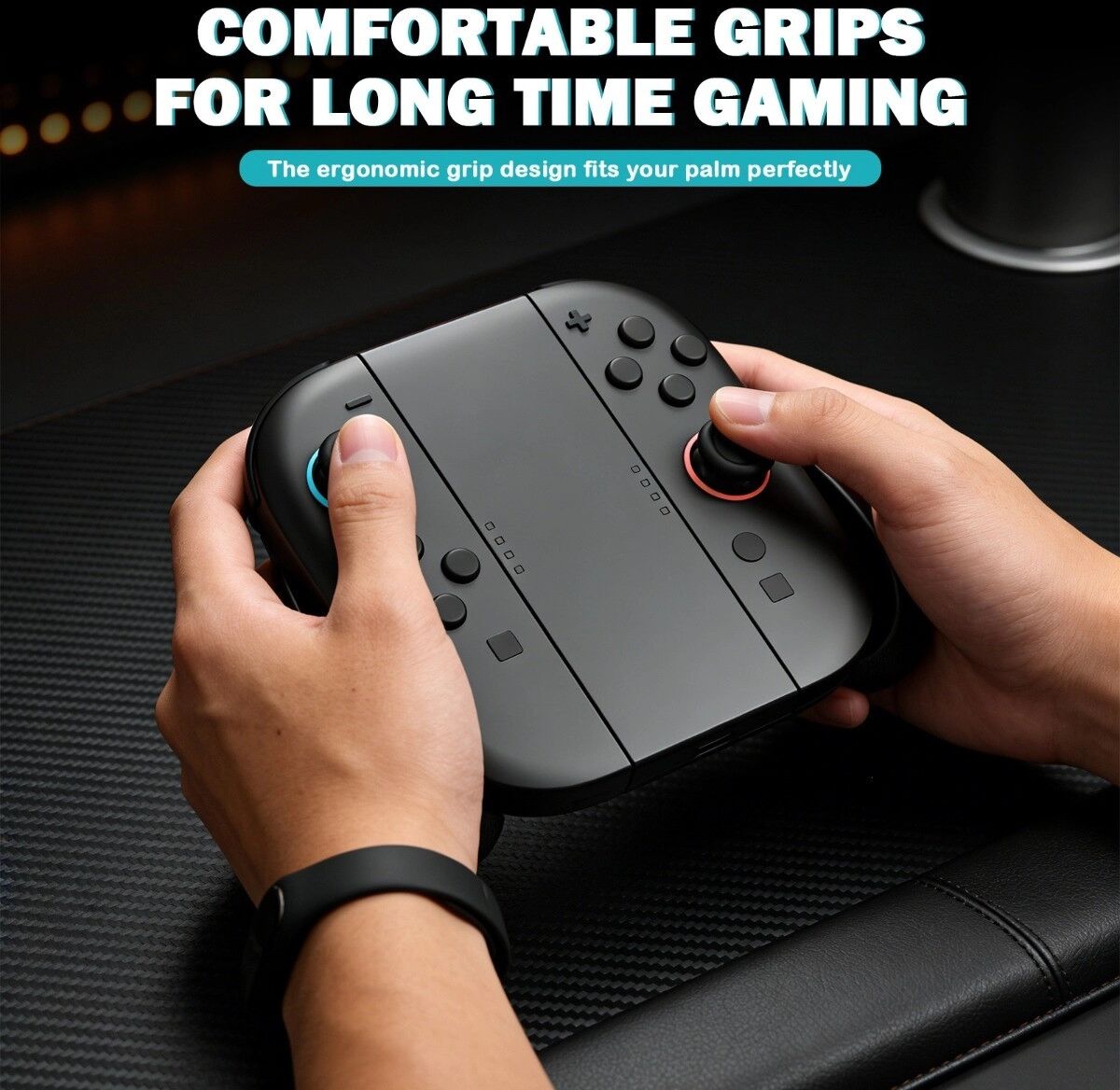 INF Kompatibel mit Nintendo Switch 2 Joy-Con Grip – magnetischer ergonomischer Controller-Griff für komfortables Langzeitspiel Schwarz