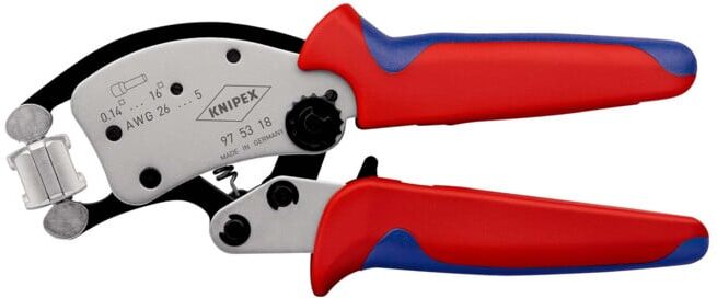KNIPEX Twistor16®, Pince à sertir auto-ajustable pour embouts de câble, avec tête de sertissage rotative Knipex (97 53 18)