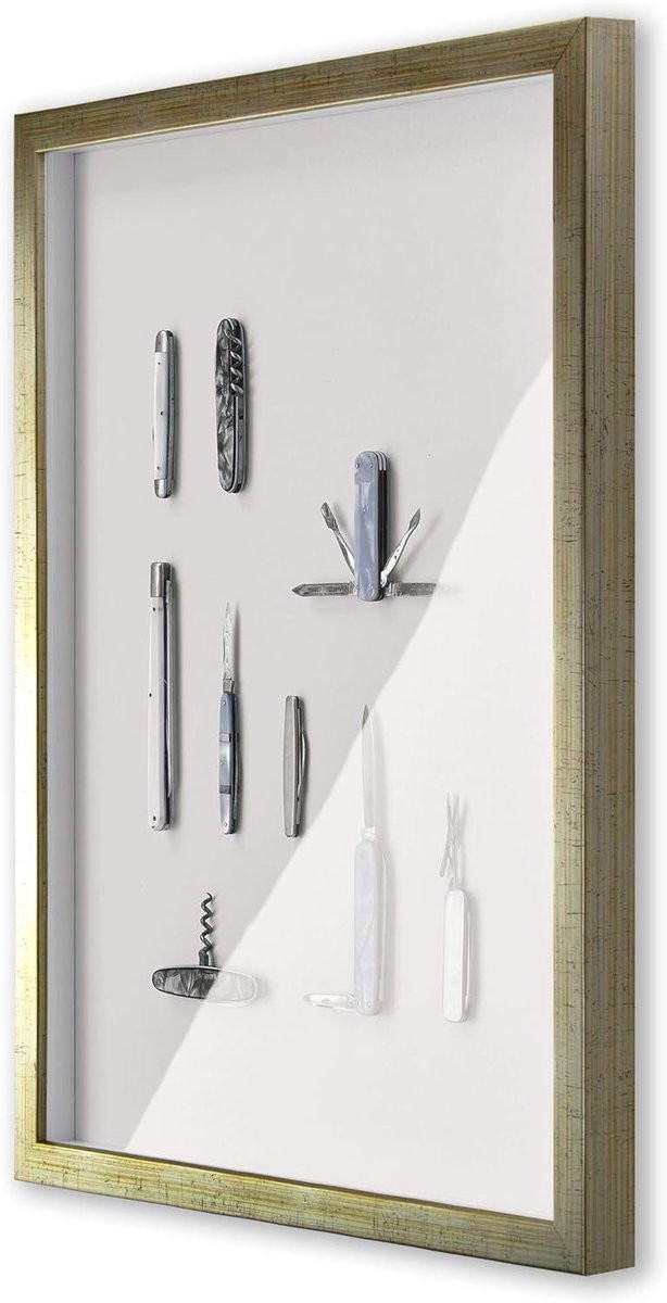 Objectlijst Hout - 3D Fotolijst Displaydoos - Champagne - B/D/H: 45 x 55 cm