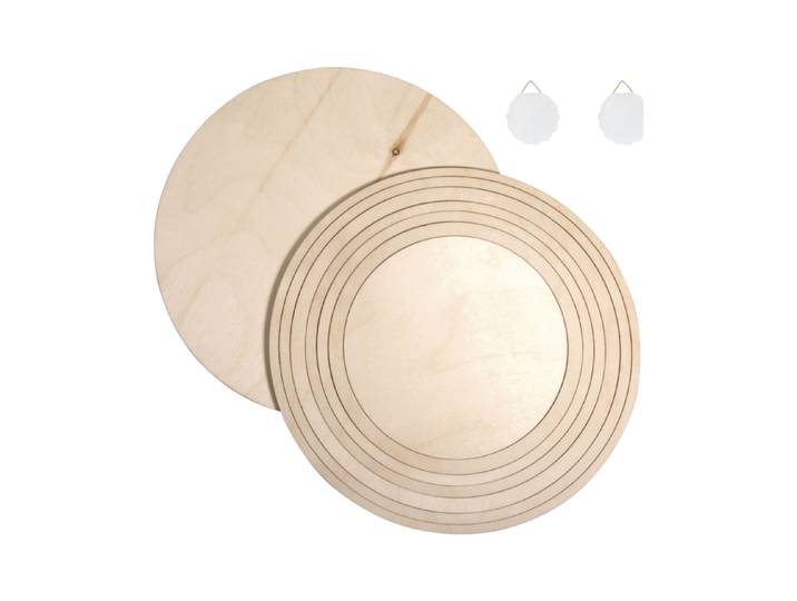 Rayher Holzplatten und Ringe Set 15-25 cm 8 Stück