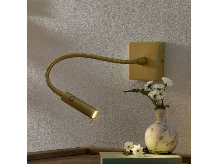 LEDS-C4 Wandlampe Tip, messing / gold, für Schlafzimmer, Aluminium, Modern, LED Wandleuchte, Wandlampe Innen