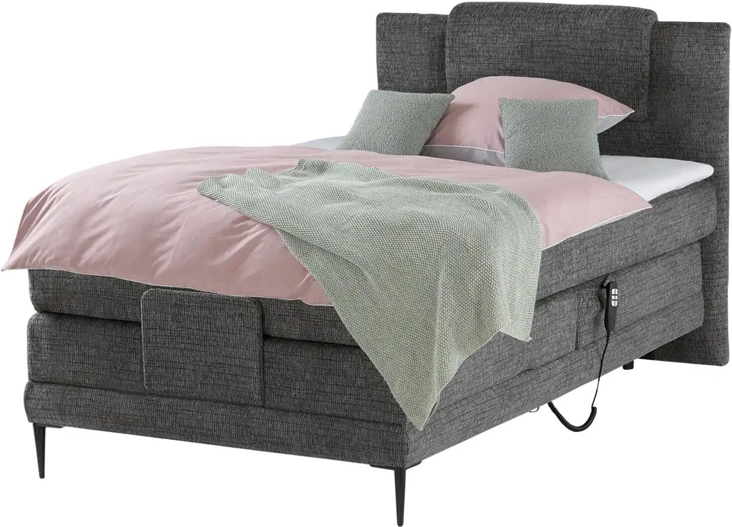 switch Motor-Boxspringbett  Wave ¦ schwarz ¦ Maße (cm): B: 130 H: 111