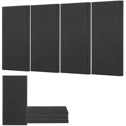 VEVOR Akustikpaneele, 4 Stück, 600x300x50 mm, Fiberglas, schallabsorbierende Platten, selbstklebende, Akustik Wandpaneele, für Studios, Büros, Heimkinos, Konferenzräume, Schwarz