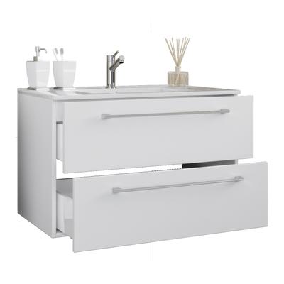Waschtisch VCM "2-tlg. Waschplatz Waschtisch Badinos 2 Schublade", weiß, B:80cm T:46cm, Waschtische, Waschtisch