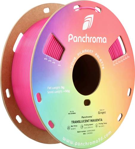 Polymaker CA02002 Panchroma Translucent Filament PLA 1.75mm 1000g Transluzent, Magenta 1St.