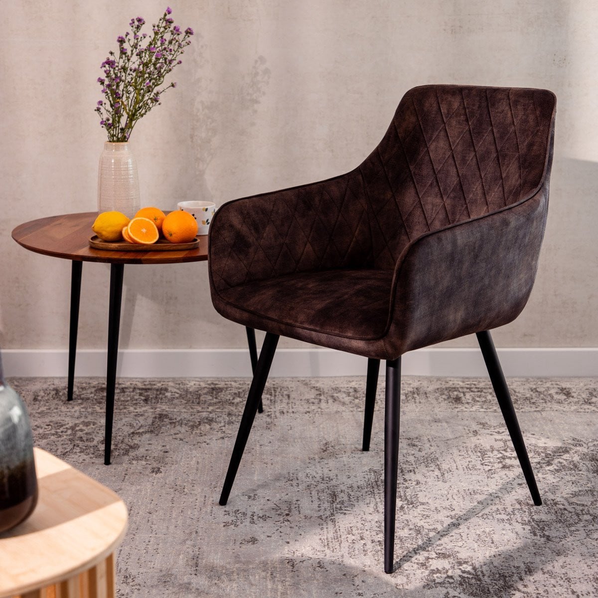 HOMLA SATORI Stoel - Bruin - B: 58 cm, D: 62 cm, H: 79 cm