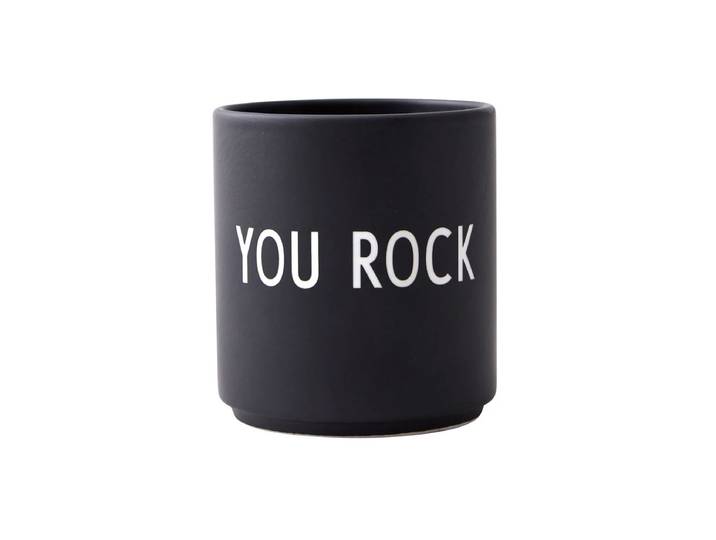 Design Letters - AJ Favourite Porzellan Becher, You Rock / schwarz