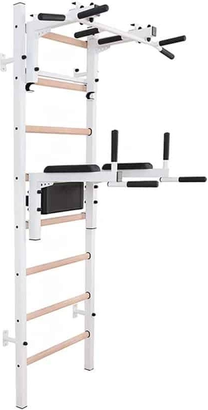 BenchK Sprossenwand 232W mit Klimmzugstange & Dipstange, 67 cm breit, 2,30 m hoch, 150 kg