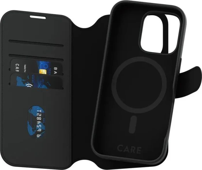 PanzerGlass CARE Hülle Apple iPhone 16 Pro MagSafe Wallet 2v1 schwarz