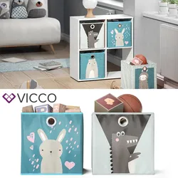 VICCO 2er Set Faltbox 30x30 cm Kinder Faltkiste Aufbewahrungsbox Regalkorb