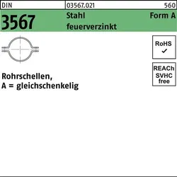 Rohrschelle DIN 3567 gleichschenkelig A 169/NW 150 Stahl feuerverz. 10Stück