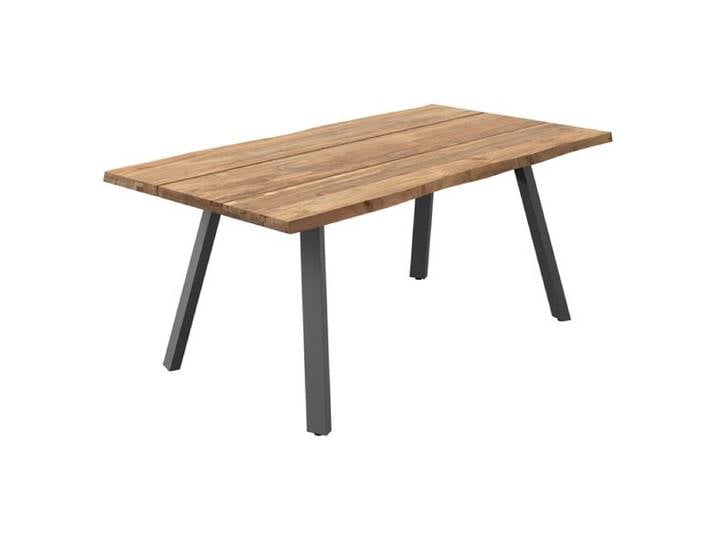 OUTLIV. Negara Gartentisch 180x90cm Edelstahl/Teak recycelt Baumkante Dunkelgrau