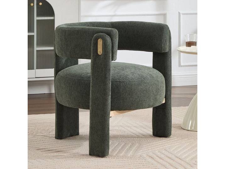Wahson Fauteuil de Salon Confortable Fauteuil Salon avec Siège Rembourré Fauteuil Relax avec Pied Bois pour Chambre Chenille
