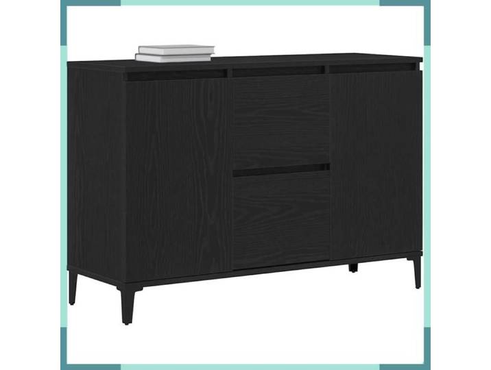 Buffet - 862597 - Chêne noir - Bois d'ingénierie - Avec tiroir et 2 portes