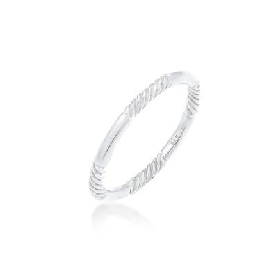Silberring ELLI "Ring Gedreht Basic Schlicht 925 Silber" Gr. 54, silber, Fingerringe, Damen, 54, Silber 925 (Sterlingsilber), Silberring