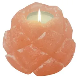 Salzkristall Teelichthalter LOTUSBLÜTE