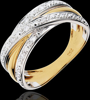 Edenly Ring Saturn Illusion - WeiÃŸgold, Gelbgold - 13 Diamanten