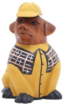Novica Handmade Detective Dachshund Wood Figurine