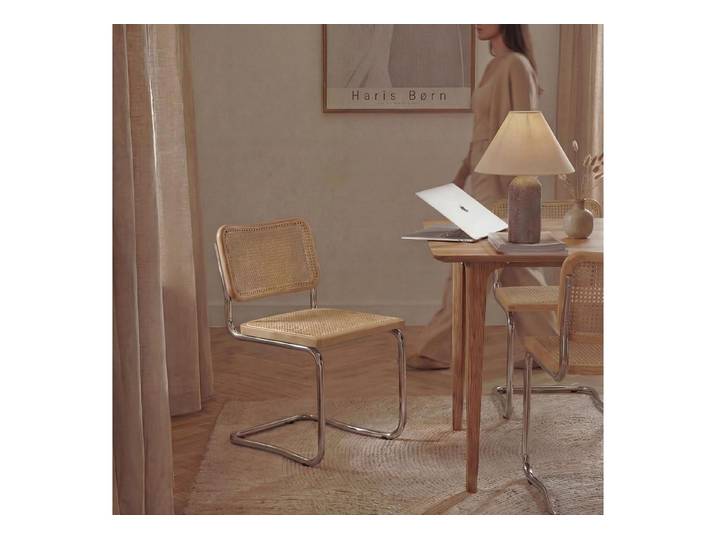 Haris Børn Freischwinger SKØR Design Freischwinger Wiener Geflecht - Handgefertigt in Italien (Set), Hochwertige Rattan Stühle - Freischwinger Stühle in Rattan Stuhl Optik