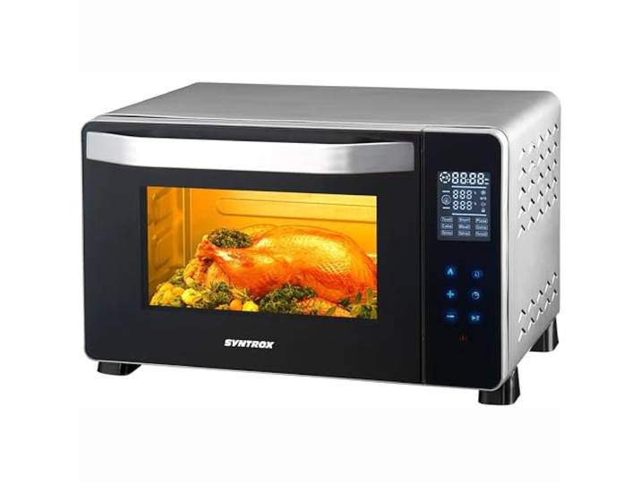 Syntrox Germany 25 l Touch Mini Backofen Saltillo Miniofen Pizzaofen Pizzabackofen, 25 Liter, Edelstahl, 1500W, inklusive Zubehör, für kleine Küchen
