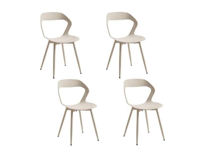 LuxusKollektion Esszimmerstuhl Esszimmerstuhl Küchenstuhl 4er Set Metallbeine Khaki+khaki 4er-Set