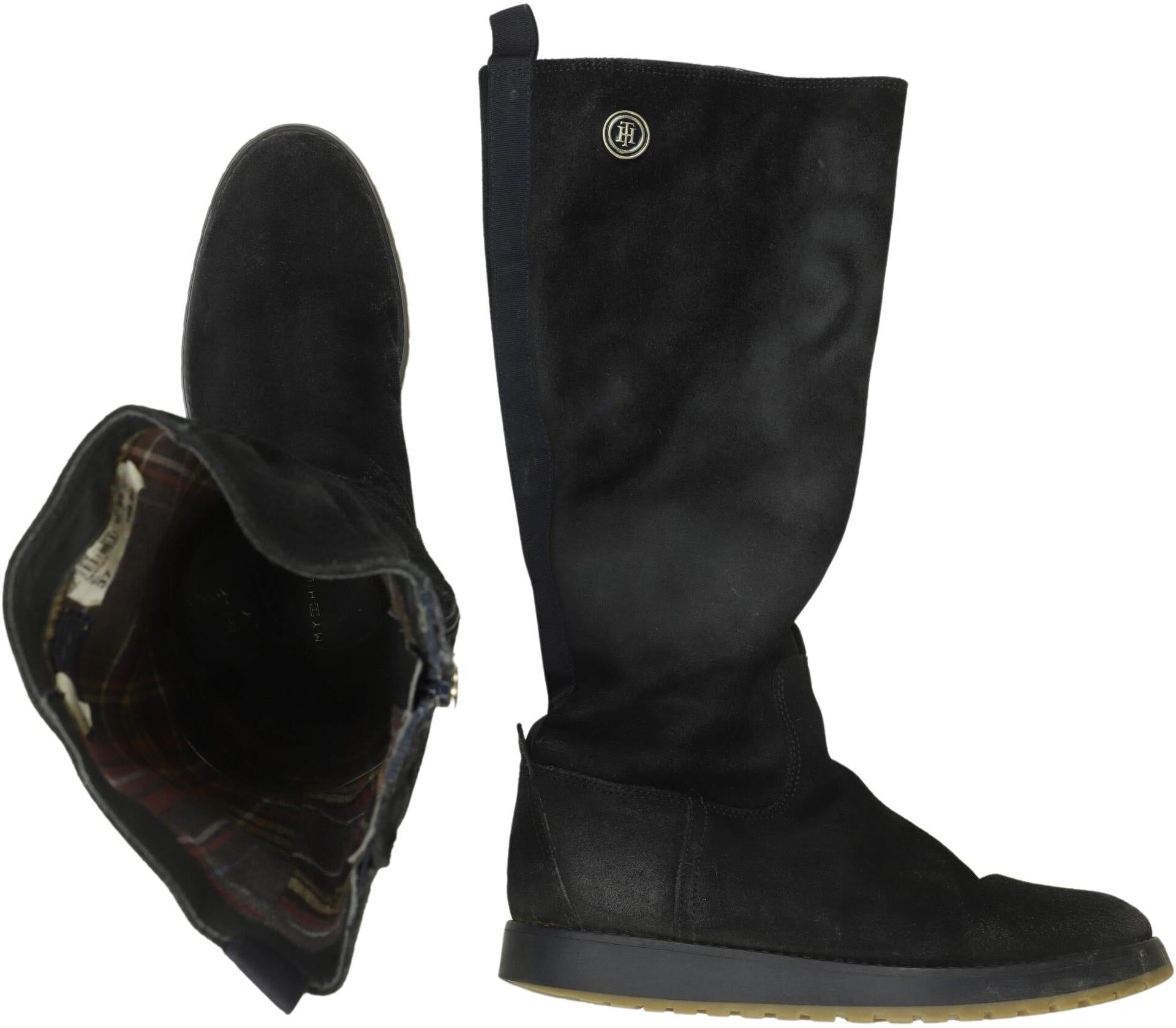 Tommy Hilfiger Damen Stiefel, Schwarz, Gr. EU 37, Leder - Second Hand