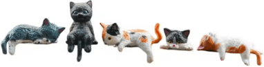 Inspire Picks Miniature Cat Figurine Decor Cute 3D Desk & Shelf Animal Ornament style F