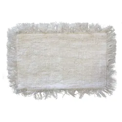 1x Linen Cushion 30x50cm with fringe