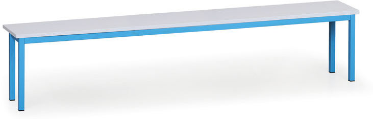 B2B Partner Umkleidebank, Sitz aus laminierte Spanplatte, Länge 2000 mm, blau