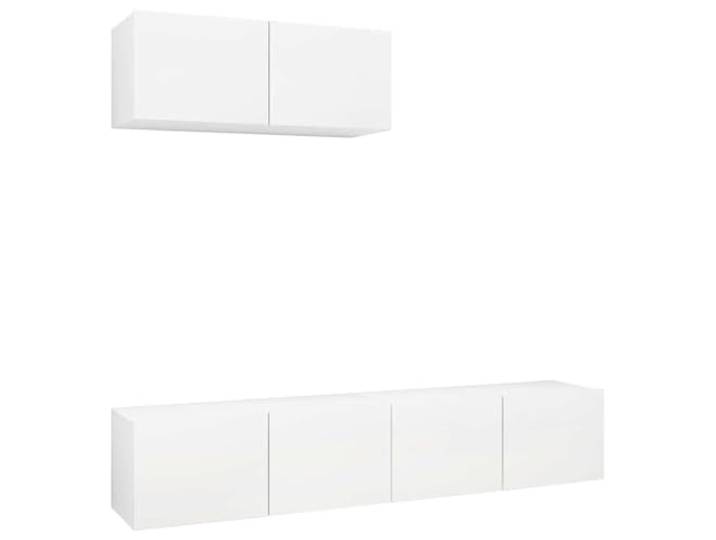 GKHPYURE TV-Möbel, 3 Stück, weiß, Holz, mehrschichtig, 80 x 30 x 30 cm Hifi-Schrank, Wandmontage, einfache Reinigung, 3-teiliges Set