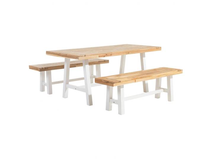 GARTENMÖBEL SET Akazienholz weiß/hellbraun Scania