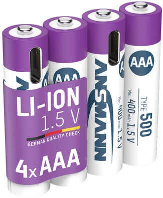 Ansmann AAA 1,5V Li-Ion Akku USB-C Blanc