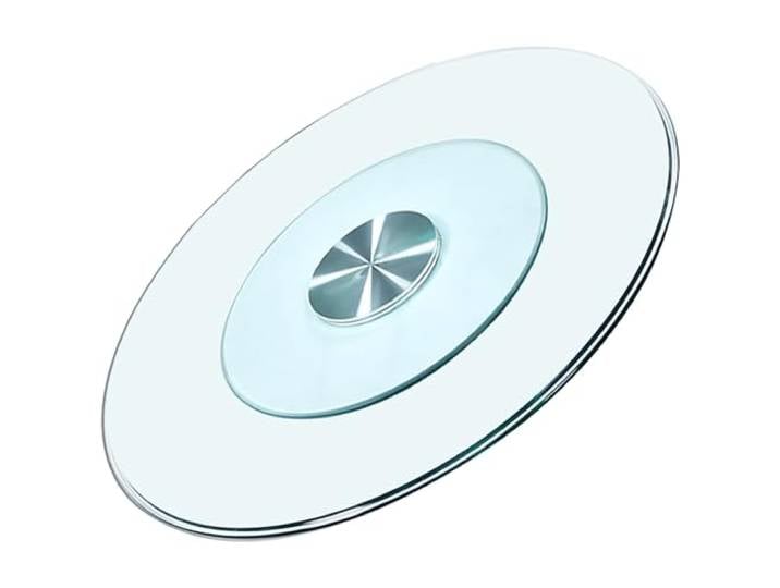 YCYRF Lazy Susan Drehteller aus Gehärtetem Glass, Großes Drehbares Tablett, Rotating Serving Tray, Transparenter Servierteller(60cm/24in)