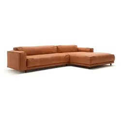 freistil Ecksofa 136 Leder Orange Ocker