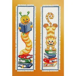 Lesezeichen Bücherwurm/Katze", 2er-Set