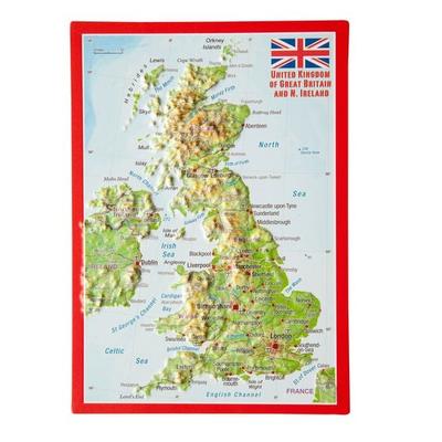 Reliefpostkarte Great Britain, Karte von Andre Markgraf, Georelief Vertriebs GbR