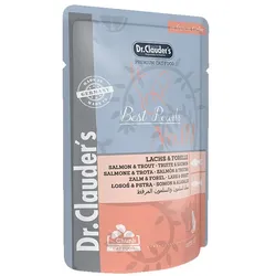 Dr. Clauder's Premium 100g Beutel Katzennassfutter Sparpaket Lachs & Forelle in Gelee 40x100g