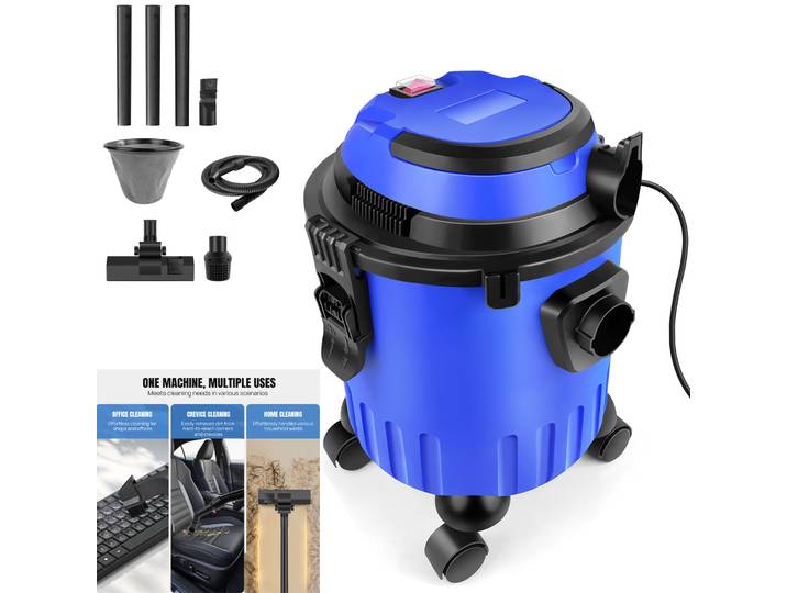 Aspirateurs à cylindre sans sac, aspirateur sec et humide 3 en 1, aspirateur puissant pour sol, tapis et voiture, cartouche de 15l