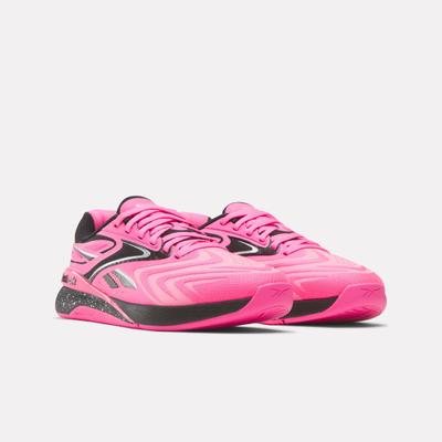 Trainingsschuh REEBOK "NANO X5 EDGE", Damen, Gr. 42, atmungsaktiv, pink (atomic pink, weiß), Synthetik, Textil, Schuhe, durch erstklassige Agilität perfekt für Multisport