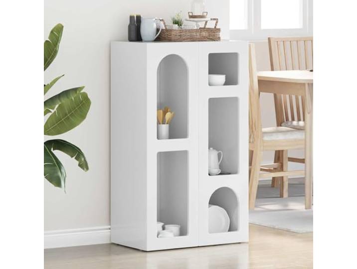HEFZGDB Moderne Anrichte für Esszimmer & Praktische Anrichte für Wohnzimmer - Moderne Sideboard mit pflegeleichter Oberfläche & mit Regalen zur Aufbewahrung aus Holzwerkstoff in Hochglanz