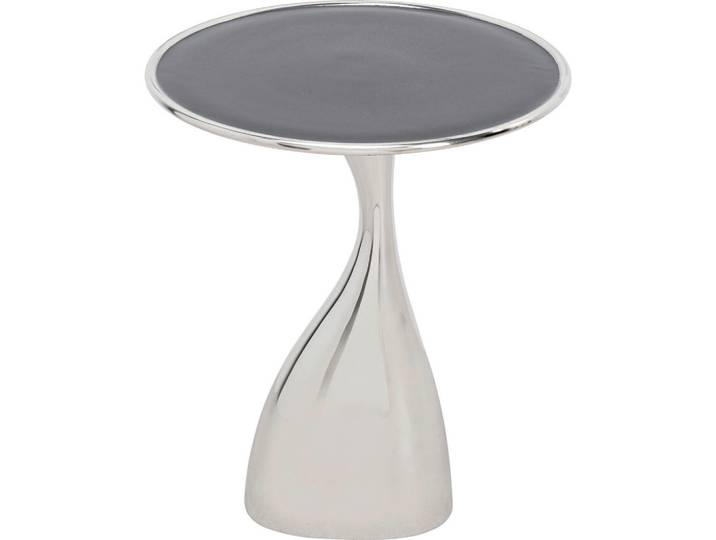 Kare-Design Beistelltisch, Schwarz, Silberfarben, Metall, rund, Säule, 36x45x36 cm, Wohnzimmer, Wohnzimmertische, Beistelltische, Beistelltische Metall